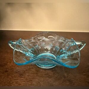 Fenton Light Blue Priscilla Double Handled Bon Bon Bowl